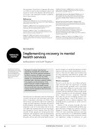 We did not find results for: Pdf Recovery Implementing Recovery In Mental Health Services