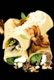cannelloni de lapin braise feta epinard et raisins blonds
