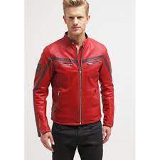 Columbus Red Leather Mens Motorcycle Jacket For Sale Best Leather Jackets Custom Leather Jackets Motorcycle Jacket Mens