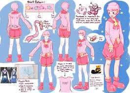 Reference sheet of a Kirby gijinka design that Ill cosplay soon! Drawn by  my friend ParanoidPanthersPatterns from Tumblr. : rKirby