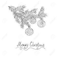 Download christmas tree branch images and photos. Christmas Tree Branch And Toys Sketch Vector Illustration Royalty Free Cliparts Vectors And Stock Illustration Image 68369050