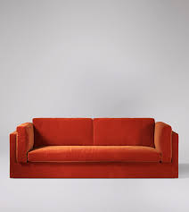 A sofa bed is a great piece of furniture to have in your home. Munich Three Seater King Sized Sofa Bed In Burnt Orange Easy Velvet Swoon