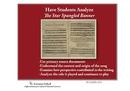 Envision Gifted Star Spangled Banner Depth And Complexity Common Core Primary Source Documents Common Core Standards