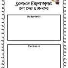 Science Diet Coke And Mentos Experiment Recording Sheet Recording Sheets Diet Coke Science