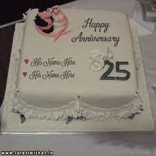 Check spelling or type a new query. 25th Anniversary Wishes Cake For Parents With Name 25th Wedding Anniversary Cakes Anniversary Cake With Photo Wedding Anniversary Cakes