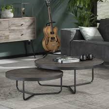 salontafelset aron een araciahouten blad met een stalen onderstel industriele salontafels woonkamertafels salontafel