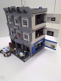 Lego Police Headquarters Station Custom Modular By Erockzart Detective Chief Moc 1899265166 Lego Police Lego Fire Lego