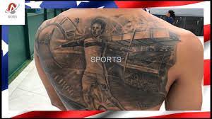 Sane tattooed himself on his back. Leroy Sane Tattoo Manchester City Star Gets Crazy Ink Of Himself Celebrating On His Back Youtube