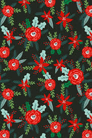 Black And Red Pattern Design Colorful Fabrics Digitally Printed By Spoonflower Christmas Floral Florals Poinsettias Christmas Posy Red And Green Christmas Fabric Fir Tree Christmas Floral Christmas Wallpaper Pattern Wallpaper