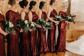Deep Red Bridesmaid Dresses Shimmery Deep Red Bridesmaid Dresses Christmas W Bridesmaid Bouquet White Winter Wedding Bridesmaids White Bridesmaid Dresses
