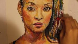 Tracy Perkins Cray Pas Expressionist Oil Pastel Portrait