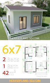 House Design 6x7 With 2 Bedrooms In 2020 Mikrohaus Design Eigenheim Grundriss Kleines Wohndesign