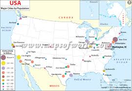 Most Populated Cities In Us Map Of Major Cities Of Usa By Population