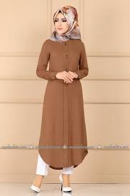 Modaselvim Tunik Aksesuar Dugmeli Tesettur Tunik 2173ms212 Taba Denim Fashion Musluman Modasi Moda Stilleri