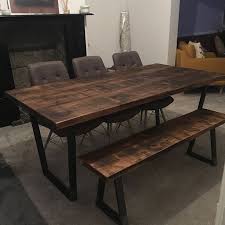 Industrial Rustic Reclaimed Dining Table And Bench Set With Etsy Vintage Industrial Dining Table Dining Table Reclaimed Dining Table