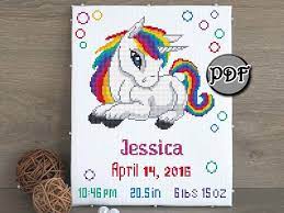 Maybe you would like to learn more about one of these? Unicorn Baby Announcement Cross Stitch Pattern Pdf By Etsy Unicorn Cross Stitch Pattern Stitch Patterns Cross Stitch Animals