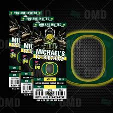 oregon ducks ticket style sports party invitations