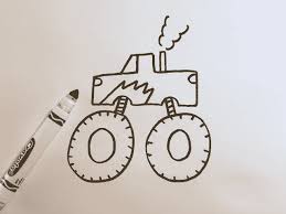 Monster truck drawing vectors (86). How To Draw A Monster Truck Easy Drawing For Kids Otoons Net