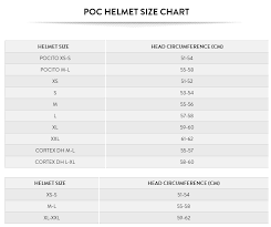 45 rational poc helmet size chart