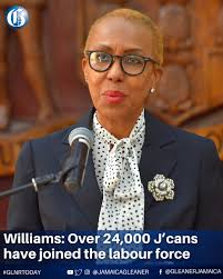 Finance Minister Fayval Williams says Jamaica has reached a historic  milestone as more than 24,000 Jamaicans have recently joined the workforce,  saying that the number includes over 11,000 people who were previously