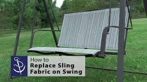 You can also buy vinyl tablecloths designed for outdoor use, which are thick enough and would hold check your local thrift shops for an old woven wood shade. How To Replace Sling Fabric On A 2 Person Swing Youtube