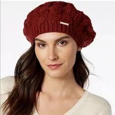Petal cabled hat designed by linda permann from crochet red: Michael Kors Accessories Michael Kors Cable Knit Beret In Camel Poshmark