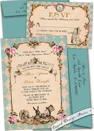Alice In Wonderland Wedding Invitation Mad Hatter Tea Party Etsy Wonderland Wedding Invitations Wonderland Invitation Mad Hatter Wedding Invitations
