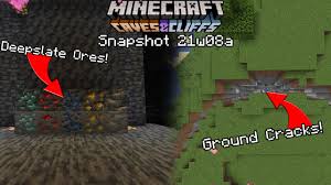 Adds the old ore textures. New Ground Cracks Deepslate Ore Textures Minecraft 1 17 Snapshot 21w08a Youtube