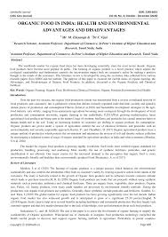 Pdf Organic Food In India Health And Environmental Advantages And Disadvantages
