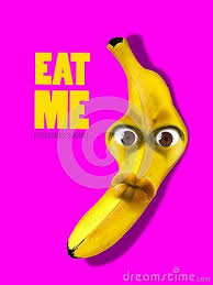 Banana Fruit With Fun Face Abstract Concept Of Healthy Food Campaign Visual Joke Banana Fruit Fruit Banana