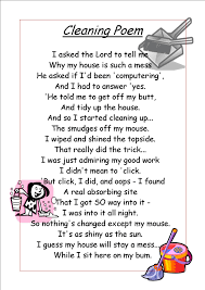 Cleaning Poem Cleaning Poems Start Cleaning