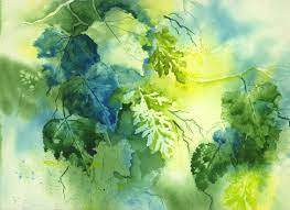 Blue Green Leaves Jpg 1129 822 Watercolor Leaves Flower Painting Watercolor Rose