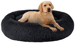 amazon com mfox calming dog bed l xl xxl xxxl for medium and large dogs comfortable pet bed faux fur donut cuddler up t dog bed comfortable pet bed pet bed