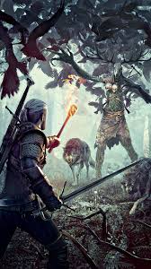 Image The Witcher 3 Wild Hunt Swords Wolves Geralt Of 1080x1920