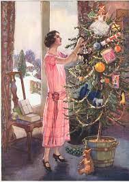 Although they are fragile, they have a sparkle that can become the star of your tree. 1920s Uk Trees Decorations Womens By The Advertising Archives Christmas Scenes Vintage Christmas Christmas Illustration