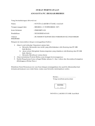 Surat pernyataan bersedia mengikuti ikatan dinas. Surat Pernyataan Anggota Ibi Sipb