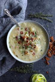 Creamy Potato Leek Soup With Bacon The Real Food Dietitians Recipe In 2020 Creamy Potato Leek Soup Leek Soup Creamy Potato
