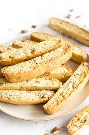 Preheat the oven to 180 degrees celsius and line a baking tray with baking paper. Crunchy Almond Biscotti Gluten Free Dairy Free Dish By Dish