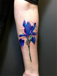 80 Gorgeous Watercolor Floral Tattoo Designs For Women Page 48 Of 80 Iris Flower Tattoo Floral Tattoo Design Flower Tattoo Designs