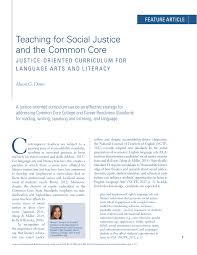 Pdf Teaching For Social Justice And The Common Core