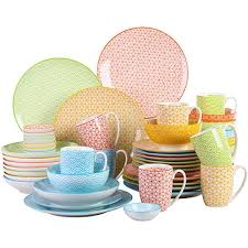 Vancasso Tafelservice Porzellan Tafelservice Bunt Macaron 48 Teilig Geschirrset Mit Je 12 Speiseteller Dessertteller Geschirrset Tafelservice Kaffeebecher