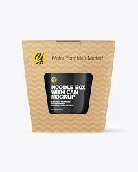 Download Kraft Noodle Box With Can Mockup In Box Mockups On Yellow Images Object Mockups