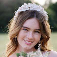 Clay Flowers Tiara, Floral Headpiece, Bridal Headpiece, Bridal Headband,  Silver, Gold, Rose Gold,bridal Accessory