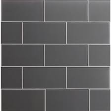 This is a 6x6 sample size only. Ws Tiles Premium Glass Series 5 Pack Dark Gray 3 In X 6 In Polished Glass Brick Wall Tile Lowes Com In 2021 Mosaic Glass Elegant Tiles Glass Subway Tile