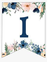 blue pink floral banner letters free printable letter h banner design hd png download transparent png image pngitem
