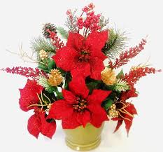 Christmas Silk Flower Floral Arrangement Poinsettias Christmas Flower Arrangements Christmas Floral Arrangements Christmas Floral