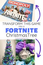 Evergreen tree christmas ornament on card. How To Prep The Ultimate Fortnite Themed Christmas Tree Prep And Shine