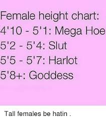 Female Height Chart 410 511 Mega Hoe 52 54 Slut 55 517