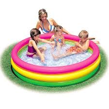 Intex Sunset Glow Pool Ring With Inflatable Floor Walmart Com Kiddie Pool Kid Pool Inflatable Swimming Pool