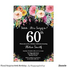Floral Surprise 80th Birthday Invitation Zazzle Com 60th Birthday Invitations 80th Birthday Invitations Birthday Invitations
